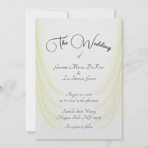 Elegant white Pearls Wedding Invitation