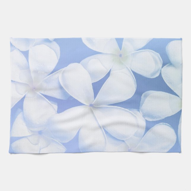 Elegant White Periwinkle Floral | Kitchen Towel (Horizontal)