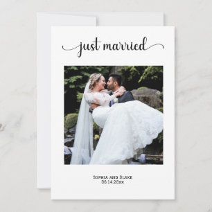 Elegant White Photo Wedding Announcement