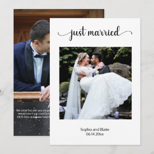 Elegant White Photo Wedding Announcement