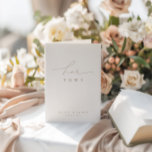 Elegant White Photo Wedding Her Vows Card<br><div class="desc">PLEASE NOTE! Before placing your order, please ensure that the "Remove Independent Creator Credit" checkbox is selected in the "Attribution" section. Design features an handwritten font and modern minimalist design. Designed to coordinate with for the «Natural Glam» Wedding Invitation Collection. To change details, click «Personalise this template», «Details». To move...</div>