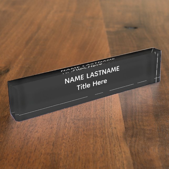 Elegant white & pink custom name Desk Nameplate (Side)