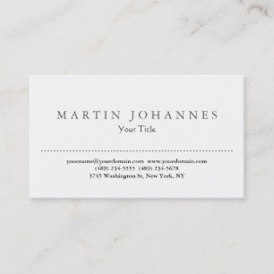 Elegant white plain professional business card