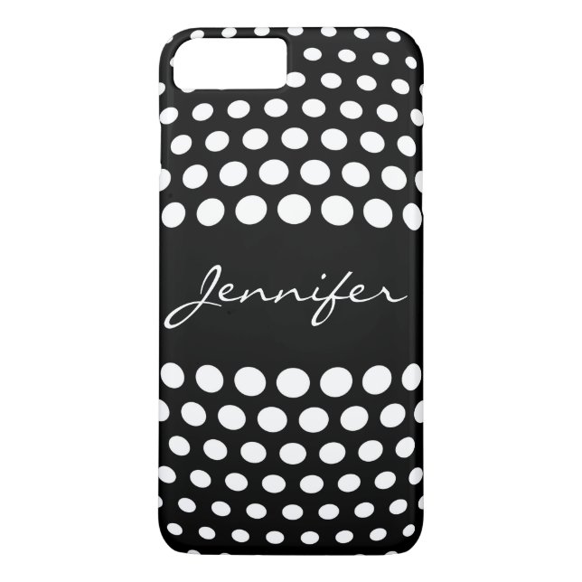 Elegant White Polka Dots Pattern Case-Mate iPhone Case (Back)