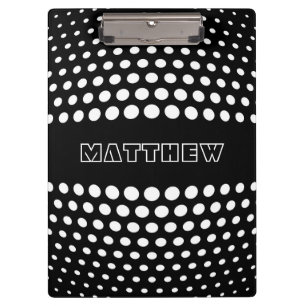 Elegant White Polka Dots Pattern Clipboard