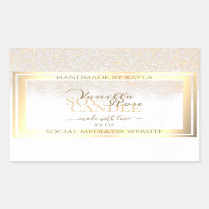 Elegant White Product Packaging Labels Gold Frame