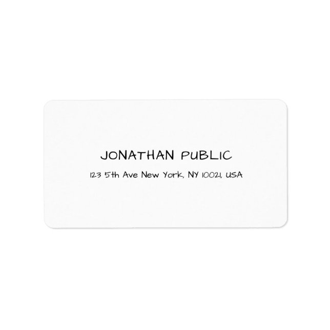 Elegant White Professional Template Modern Clean Label (Front)