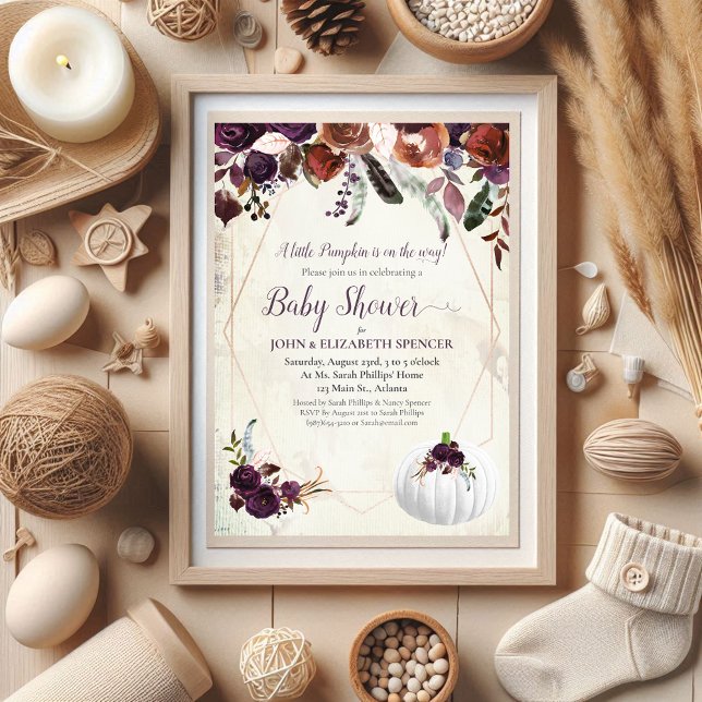 Elegant White Pumpkin Couples Baby Shower Invitation (Creator Uploaded)