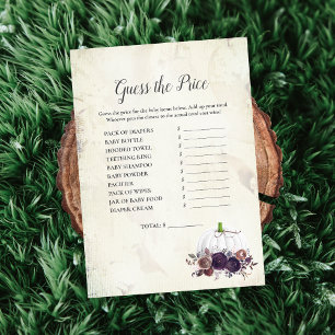 Elegant White Pumpkin Guess The Price Invitation