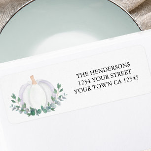 Elegant White Pumpkin Return Address