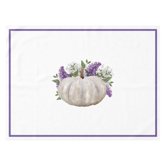 Elegant White Pumpkin Table Cloth (Front (Horizontal))