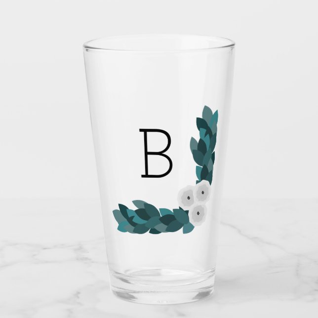 Elegant White Ranunculus Flowers & Foliage | Mono Glass (Front)