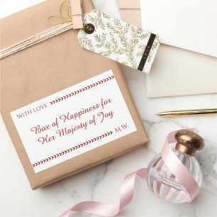 Elegant White & Red “Box of Happiness” Sticker