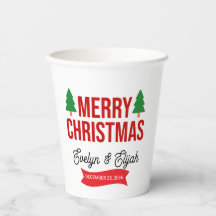 Elegant White Red Green Holiday Celebration Paper