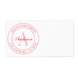 Elegant White & Red Monogram