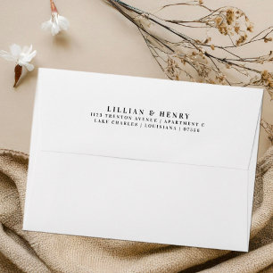 Elegant White Return Address Wedding Envelope