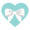 Elegant White Ribbon on Teal Blue