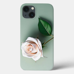 Elegant White Rose Botanical iPhone 13 Case