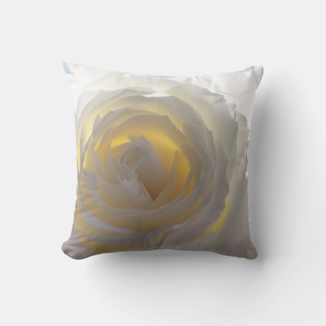 Elegant White Rose Cushion (Front)