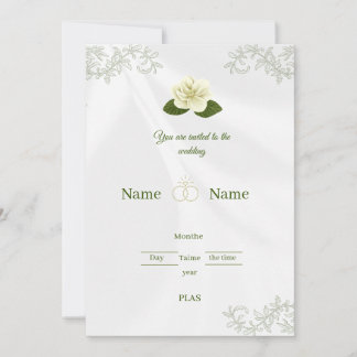 Elegant White Rose Floral Wedding Invita Invitation