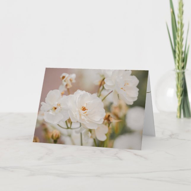 Elegant White Rose Flower Photo Happy Mother's Day Card (Front)