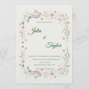 Elegant White Rose Invitation