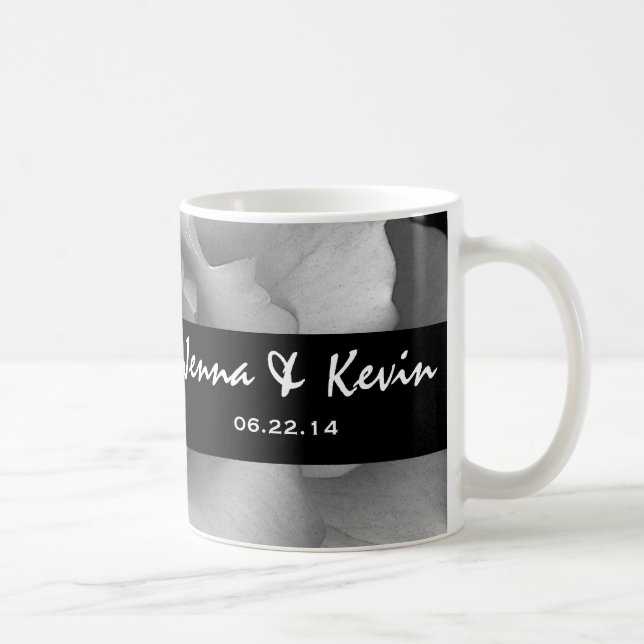 Elegant White Rose Wedding Gift Collection Coffee Mug (Right)
