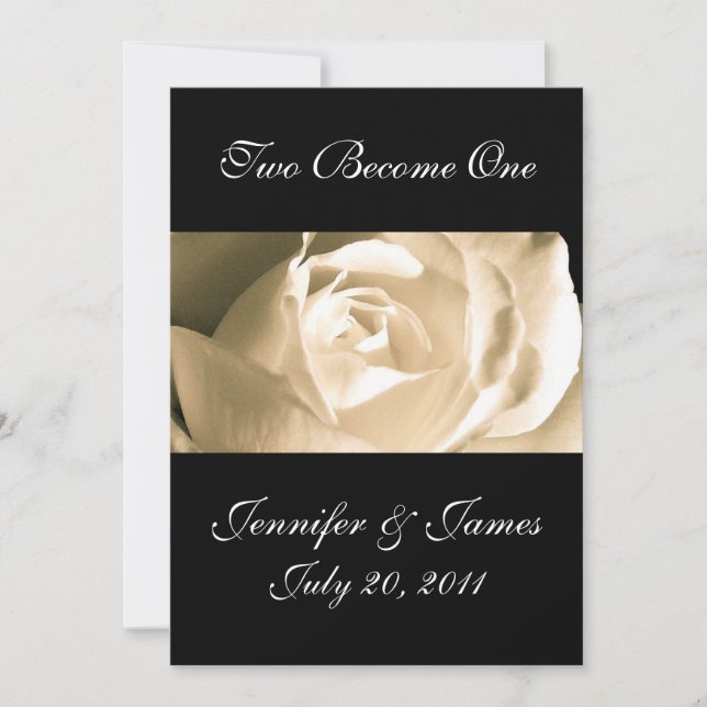 Elegant White Rose Wedding Invitation (Front)