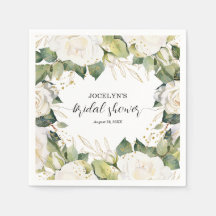 Elegant White Roses Bridal Shower