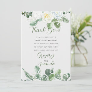 Elegant White Roses & Greenery  Invitation