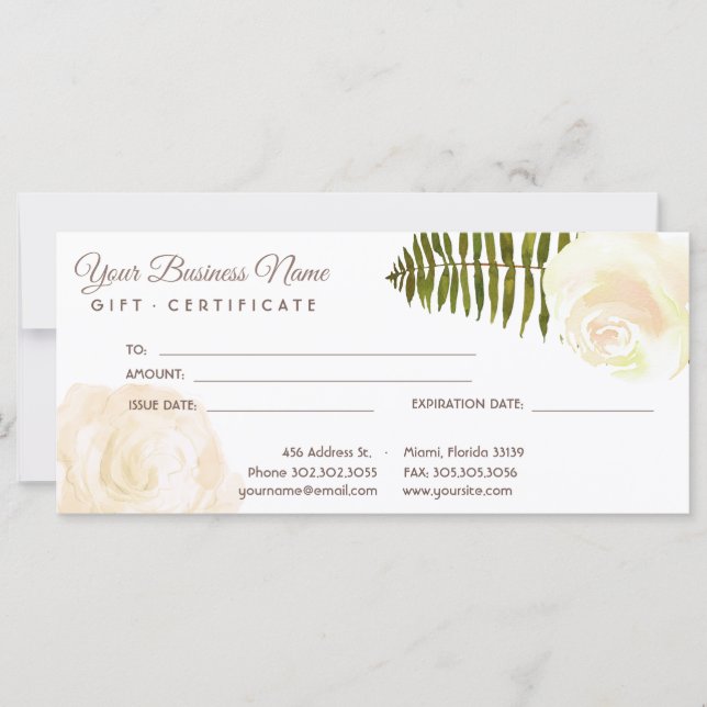 Elegant White Roses Salon (Front)