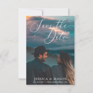 Elegant White Save the Date Card - Save The Dates