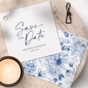 Elegant white Save the Date Tag