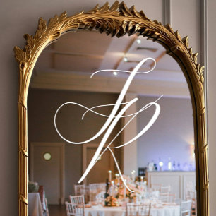 Elegant White Script Monogram Wedding