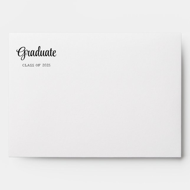 Elegant White Script Return Address Math Graduate Envelope (Front)