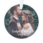 Elegant White Script Wedding Monogram Photo