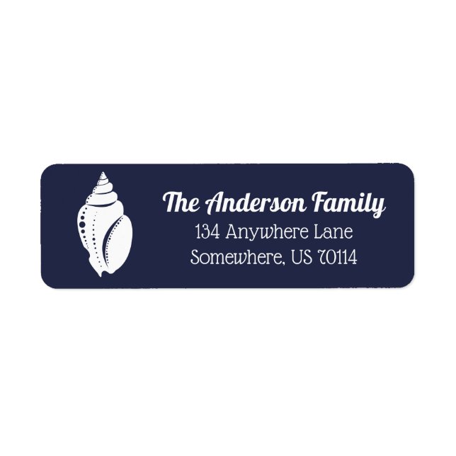 Elegant White Seashell Silhouette | Personalised (Front)