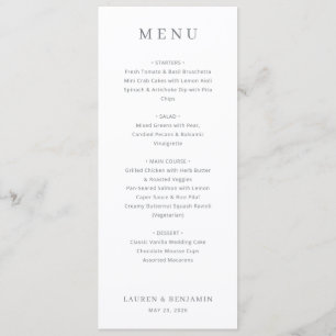 Elegant White Serif Menu