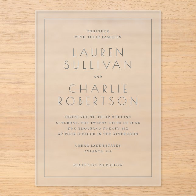 Elegant White Serif Wedding Invitation (Front)