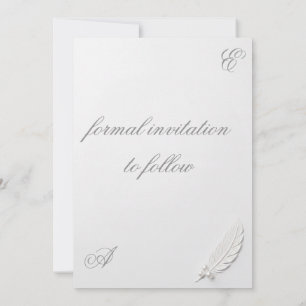 Elegant White & Silver Floral Save the Date Card