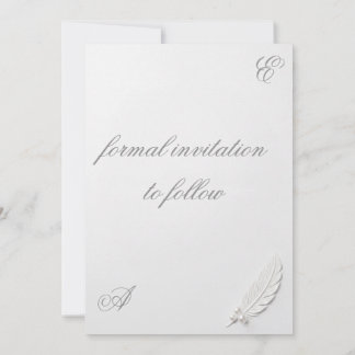 Elegant White & Silver Floral Save the Date Card