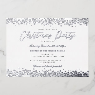 Elegant White Silver Snowflake Christmas Party
