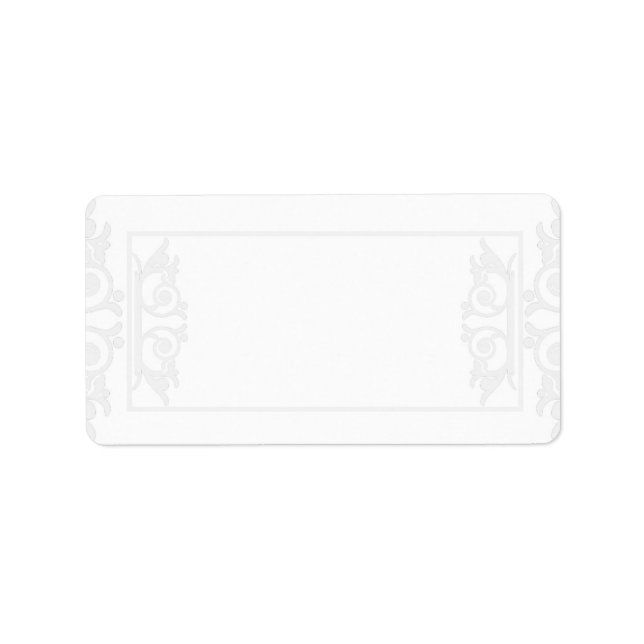 Elegant White/Silver Wedding Mailing Address Label (Front)