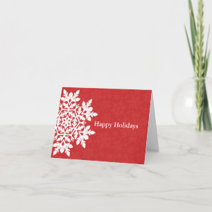 Elegant White Snowflake (Cranberry) Card