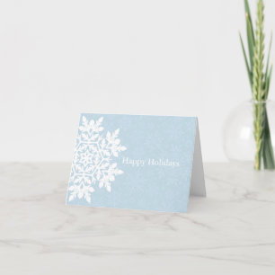 Elegant White Snowflake (Frost Blue) Card