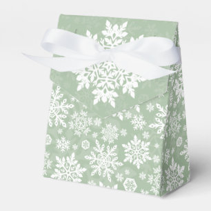 Elegant White Snowflake (Sage PIne) Favour Box