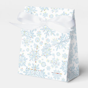 Elegant White Snowflake (White-Frost Blue) Favour Box
