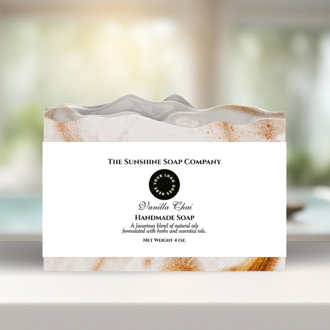 Elegant White Soap Belly Band With Logo Invitation Belly Band (Creator Uploaded)