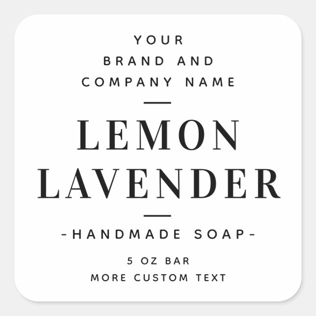 Elegant white square add your brand product labels (Front)