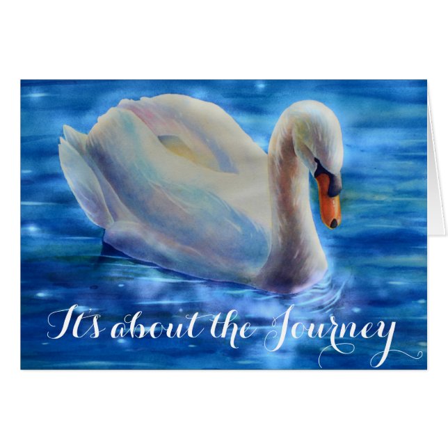 Elegant White swan watercolor painting (Front Horizontal)